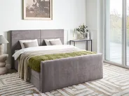 Boxspringbett mit Stauraum ARISTOCRAT Stoff Taupe 160 x 200 cm_953998