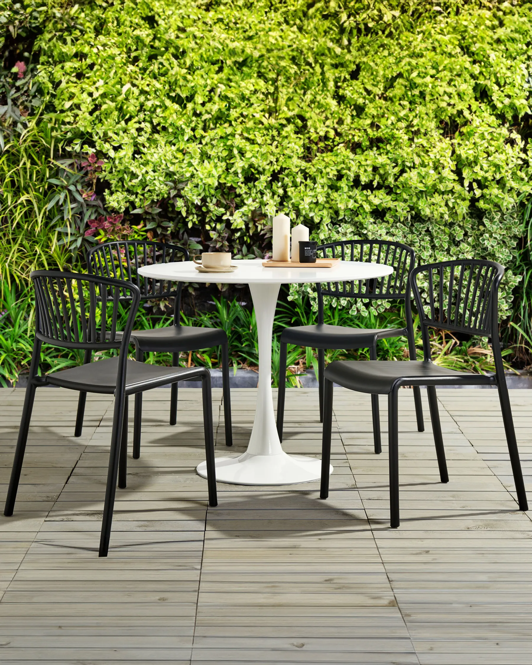 Gartenstuhl 4er Set GELA Schwarz_862699