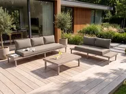 Garden Sofa 3 Seater FIVIZZANO Acacia Wood Beige_1151023