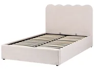 Krevet s prostorom za pohranu NANTERRE Tkanina Svijetlo bež 120 x 200 cm_1084473