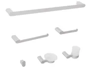 Badezimmerhalter Set 6-teilig PARACAS mit Handtuchstangen und -haken Silber_989890