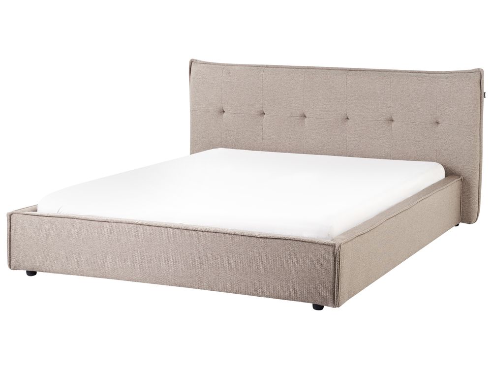 Waterbed Faux Linen LESTRE 160 x 200 cm (EU King Size) Taupe