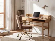 Office Desk with Memo Board NOVEN 120 cm 60 cm Light Brown_1091972