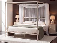 Himmelbett Metall LESTARDS 160 x 200 cm Hellbeige_1165342
