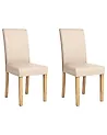 Esszimmerstuhl 2er Set BROADWAY Kunstleder Beige