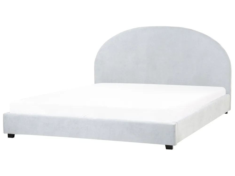 Bett mit Lattenrost Chenillegewebe VAUCLUSE 180 x 200 cm Hellblau