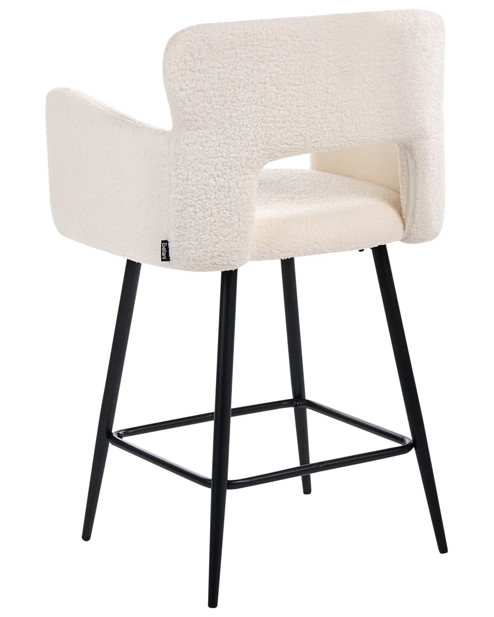 Set of 2 Bar Chairs SANILAC Boucle Off-White_912636