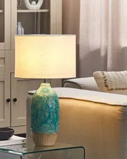 Table Lamp ATABA Ceramic Turquoise_822407