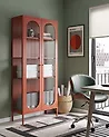 Vitrine mit Glastüren FOXTON 80 cm Metall Goldbraun