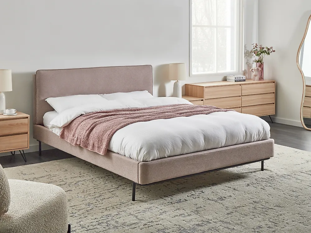 Bed Fabric CORIO 160 x 200 cm (EU King Size) Taupe_1173966