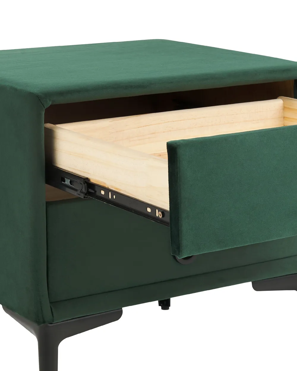 2 Drawer Bedside Table SEZANNE Velvet Dark Green_892509