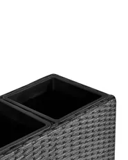 Blumentopf mit Beinen CARAGANA 77 cm Polyrattan Schwarz_914490