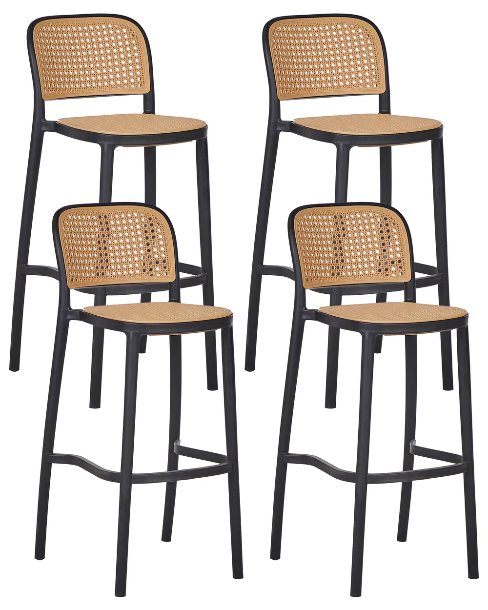 Set mit 4 Barstühlen PLOSE Kunststoff Beige