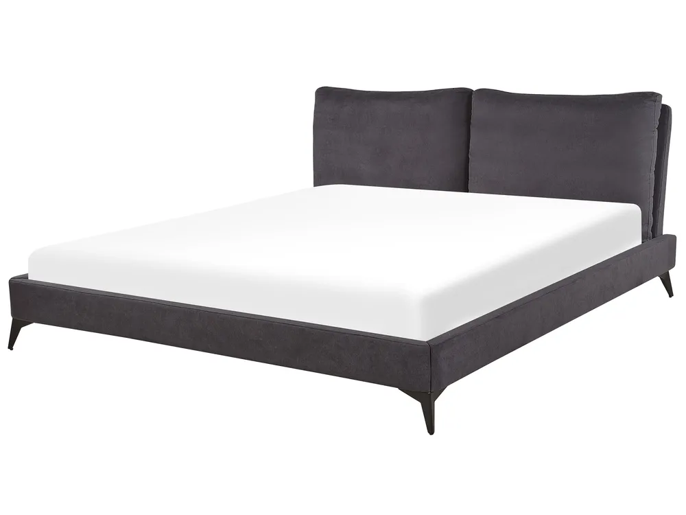 Bett mit Lattenrost Samtstoff MELLE 180 x 200 cm Dunkelgrau