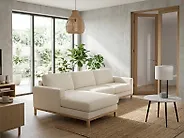 Ecksofa SIGGARD Bouclé Weiß rechtsseitig_1176427