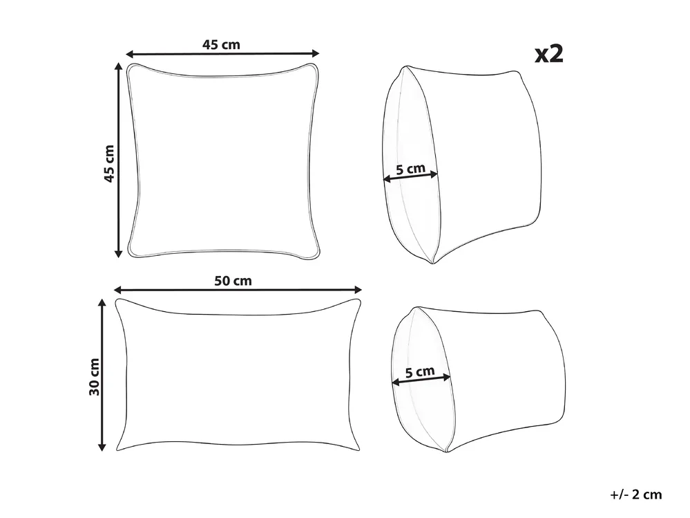 Dekokissen 3er Set HOPEA 30 x 50 cm 45 x 45 cm Baumwolle Bunt Blumenmuster_1039107