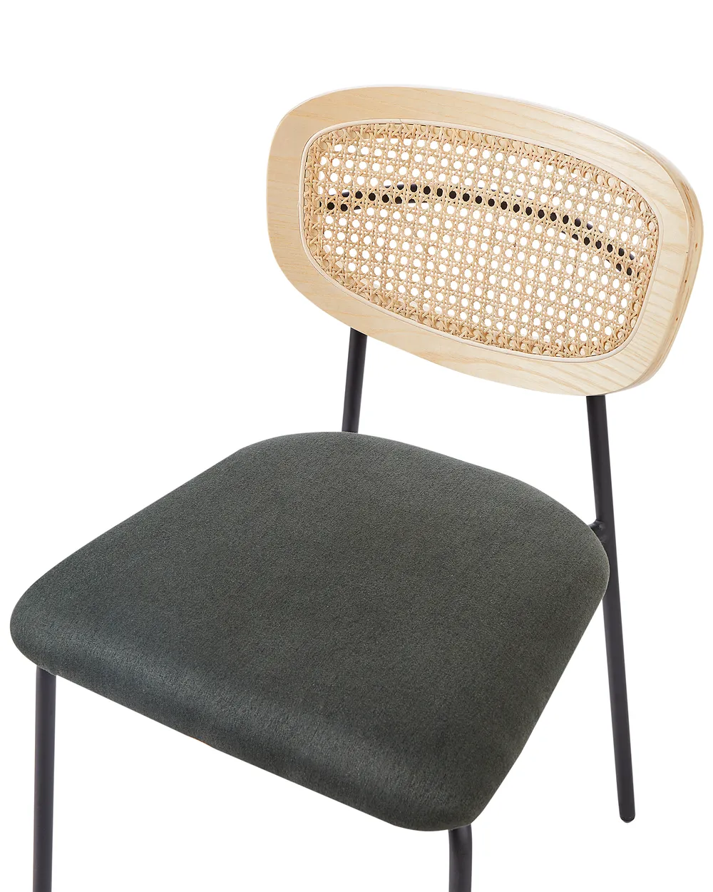 Set of 2 Dining Chairs MAYETTA Rattan Dark Green_931868