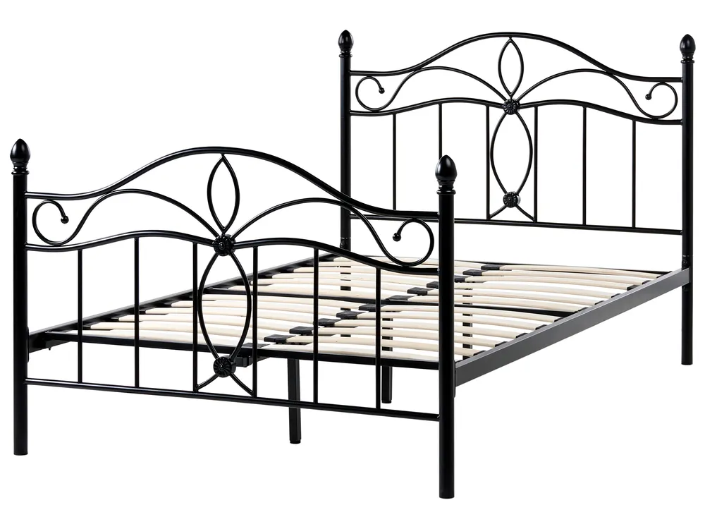 Bett mit Lattenrost Metall ANTLIA 120 x 200 cm Schwarz_1026535