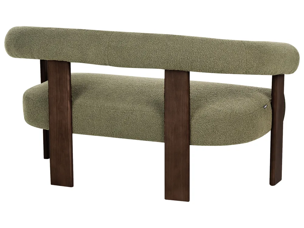 Sofa Set ILBRO Bouclé Grün / Dunkelbraun_984944