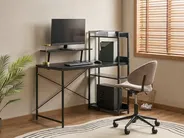 Office Desk with Memo Board BILOXY 120 cm 64 cm with Shelves Black_1044306