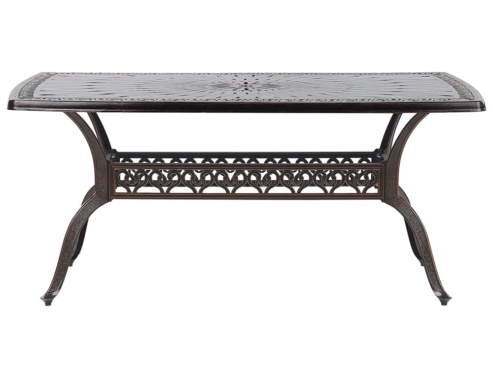 Gartentisch LIZZANO 165 cm 102 cm Metall Dunkelbraun_765536