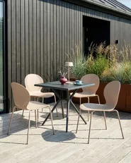 Gartenstuhl 4er Set MILOS stapelbar Beige_1043550