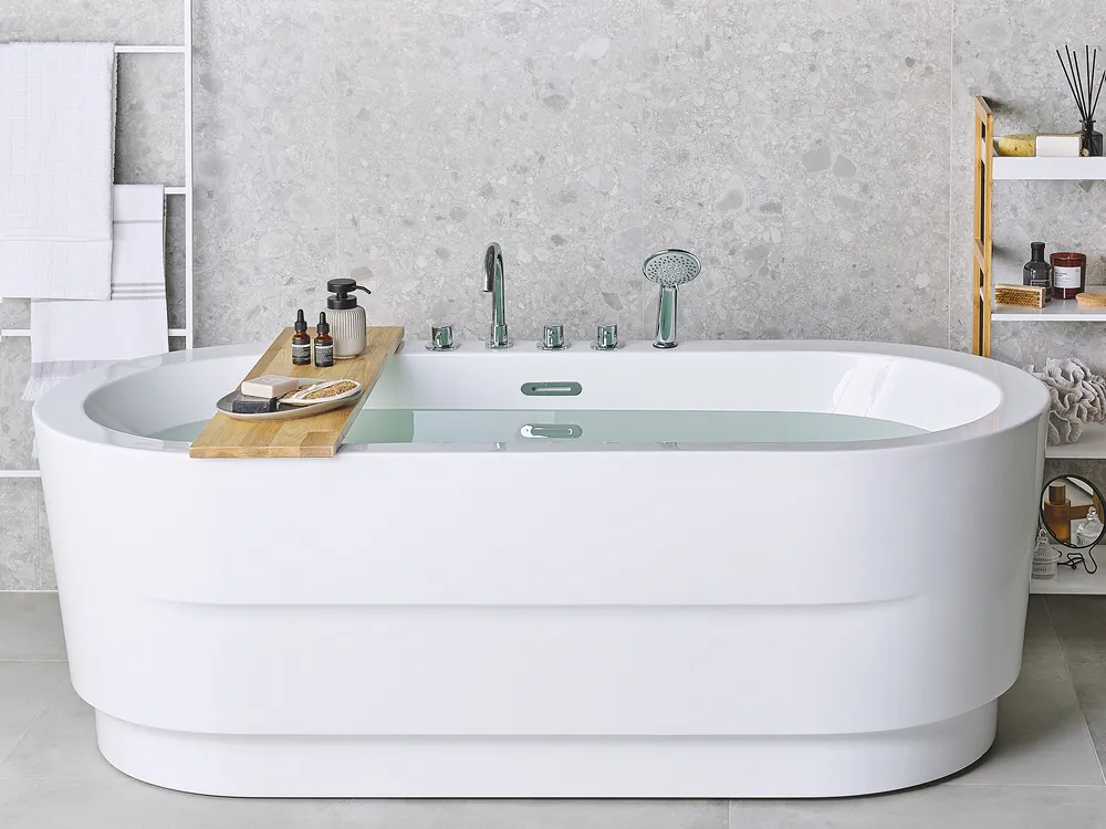 Freestanding Bathtub EMPRESA 1700 x 800 mm with Fixtures White