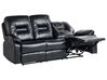 Manual Recliner Sofa 3 Seater BERGEN Faux Leather Black