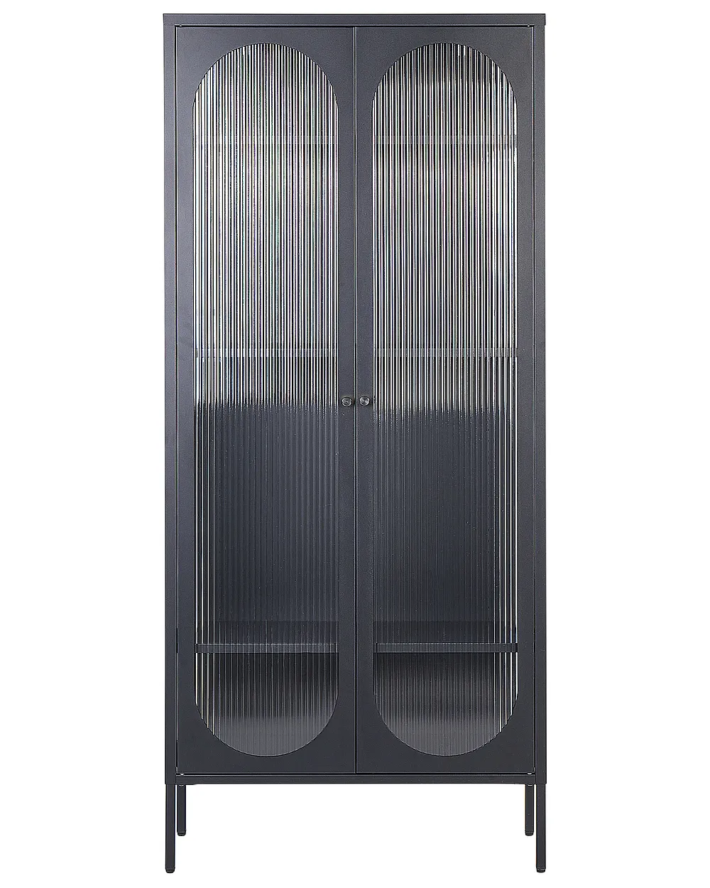 Steklena vitrina FOXTON 80 cm Kovina Črna_1199874