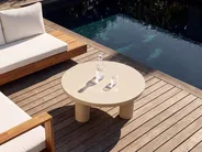 Outdoor Couchtisch VIPITENO 80 cm 80 cm Metall Beige_1116995