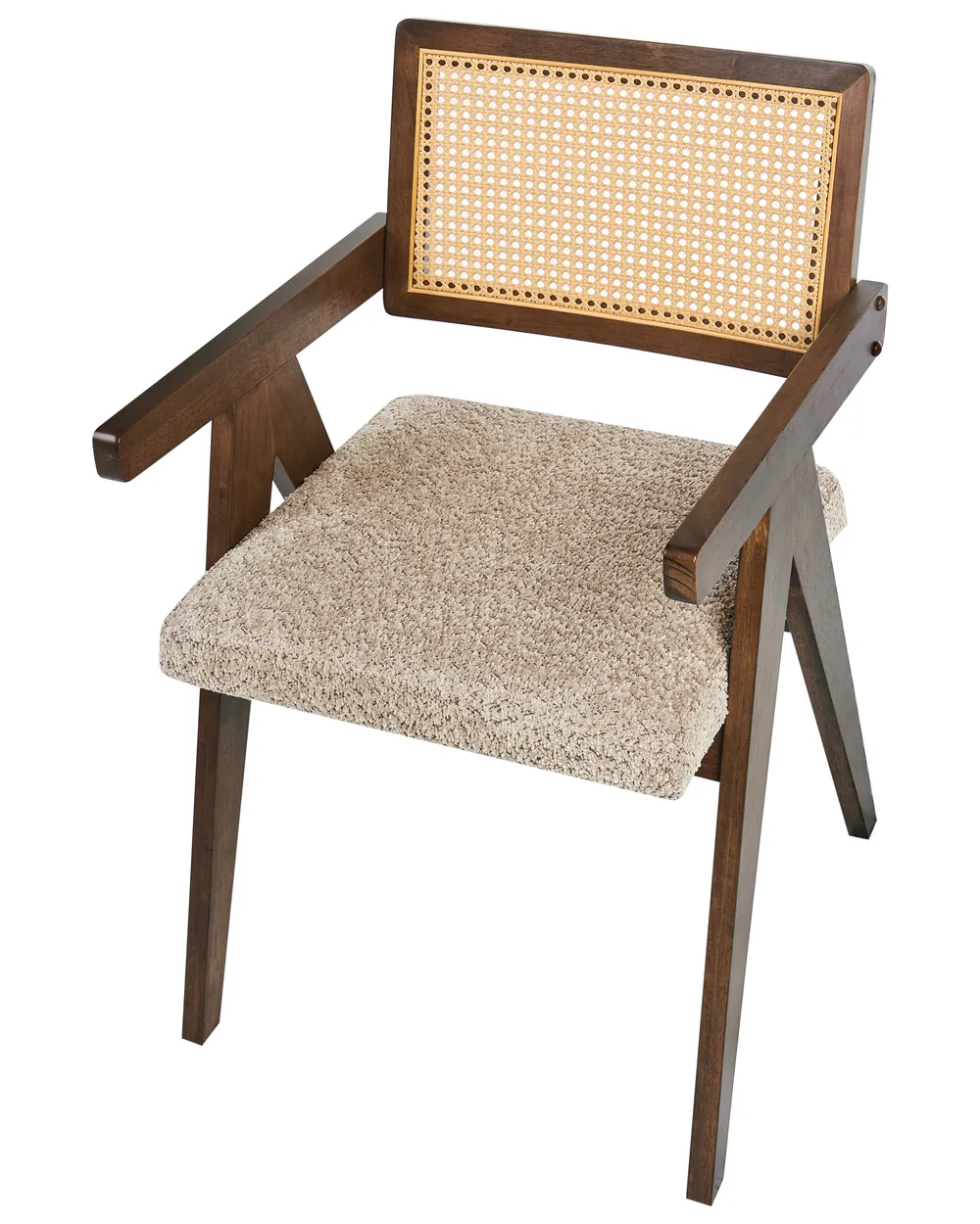 Esszimmerstuhl 2er Set AVA Holz Braun / Taupe_1068372