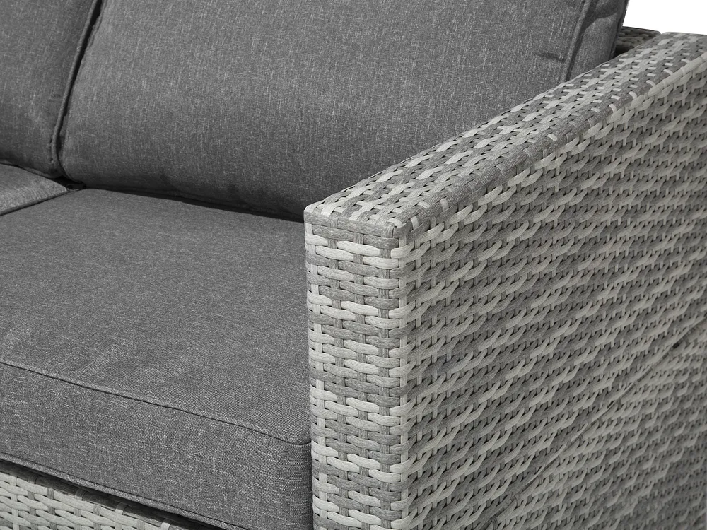 Garten Ecksofa mit Tisch 4-Sitzer AVOLA Polyrattan Grau linksseitig_704710