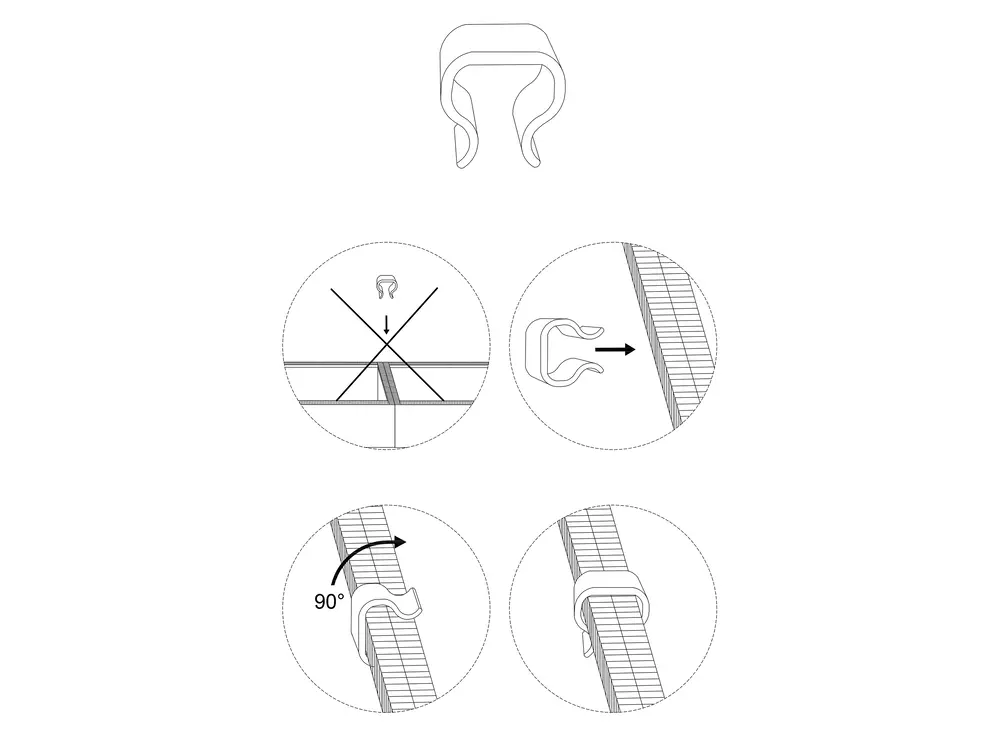 Set of 6 Outdoor Fastener Clips Black_939291
