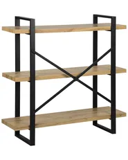 Regal mit 3 Ebenen TIMBER 111 cm Hellbraun_758115
