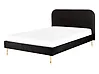 Bett mit Lattenrost Samtstoff FLAYAT 140 x 200 cm Schwarz