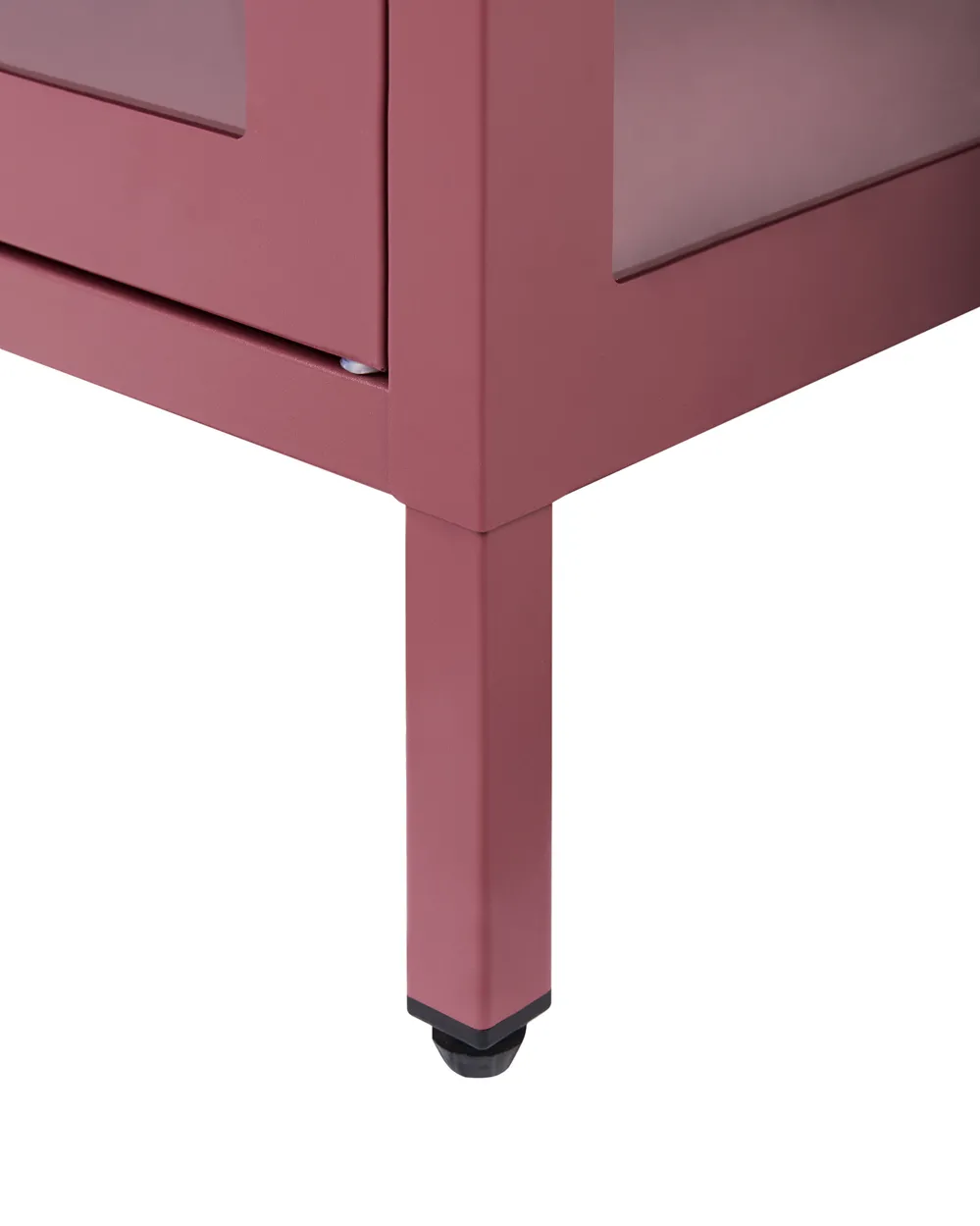 Sideboard mit Glastüren NEWPORT 115 cm Metall Dunkelrot_958002