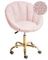 Schreibtischstuhl ANNABELLE Bouclé Pastellrosa