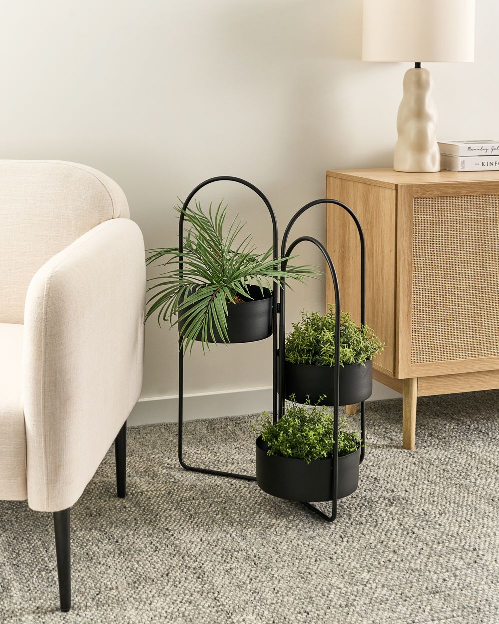 Plantenstandaard COLUTENA 56 cm Metaal Zwart
