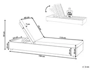 Sonnenliege mit Kissen FANANO mit Relaxfunktion Akazienholz Braun_863052