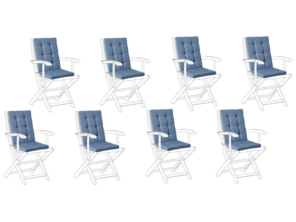 Outdoor Sitzkissen 8er Set MAUI PREMIUM Blau