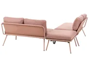 Garden Corner Sofa with Table 4 Seater CACCAMO Brown_1064244