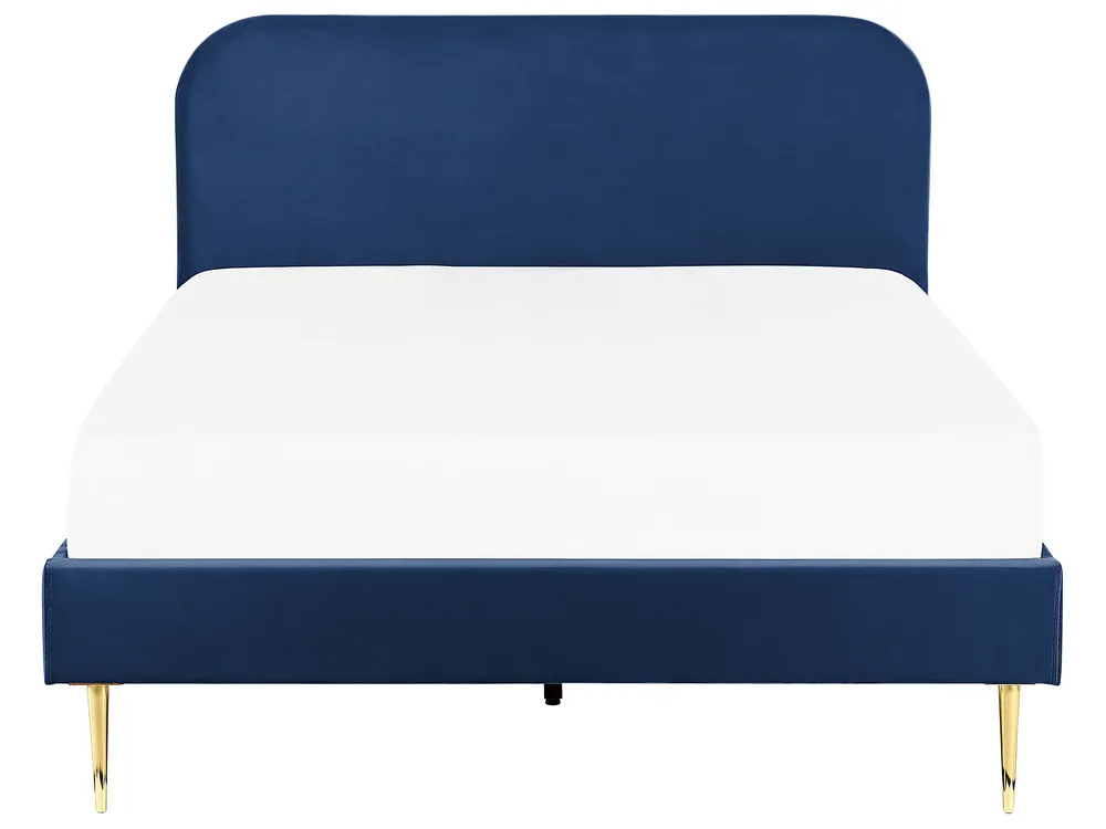 Bett mit Lattenrost Samtstoff FLAYAT 140 x 200 cm Marineblau_834195