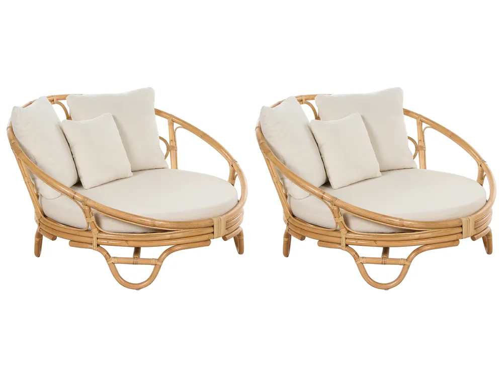 Sonneninsel 2er Set ROSSANO Rattan Naturfarben