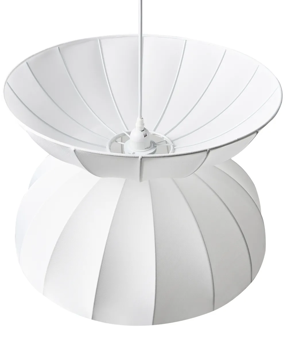 Pendant Lamp DEBONS Faux Silk White_1008194