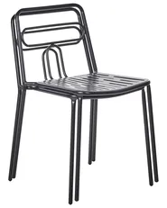 Gartenstuhl 2er Set AGEROLA Metall Schwarz_1049290