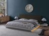 Bed with LED Boucle ZEN 160 x 200 cm (EU King Size) White