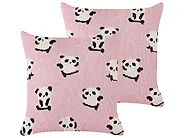 Dekokissen 2er Set TALOKAN 45 x 45 cm Baumwolle Rosa_1185073