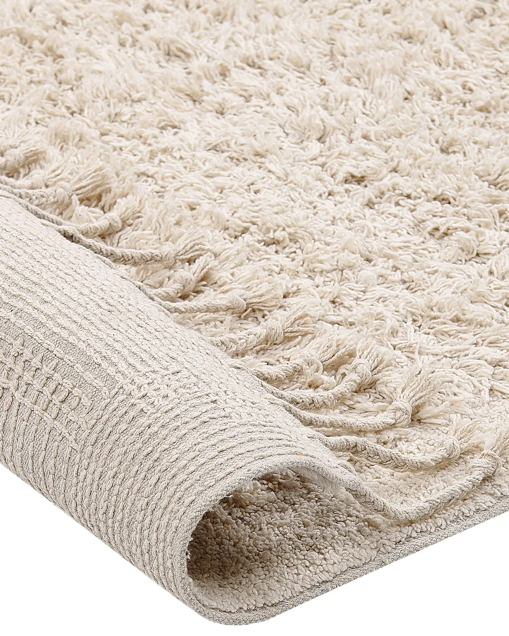Teppich BITLIS Hellbeige 80 x 150 cm Baumwolle_837599