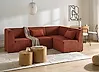 Modular Corner Sofa 4 Seater LEMVIG Corduroy Golden Brown Left Hand