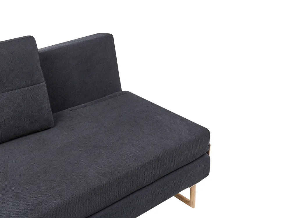 Sofa Bed 2 Seater JERSLEV Fabric Black_1012057
